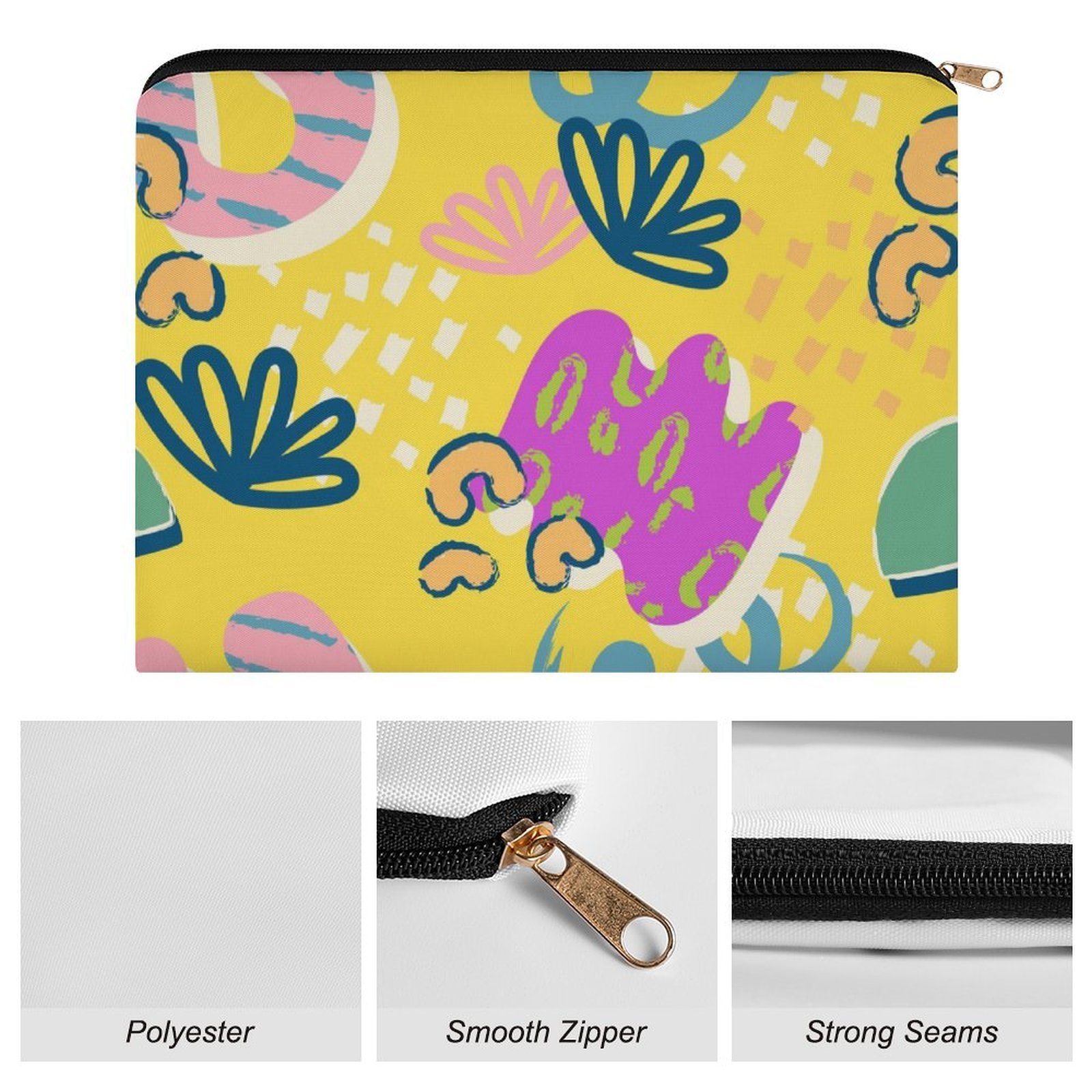 Big pouch floral abstract pattern 8.9"(L) × 6.5"(W) - Image 7