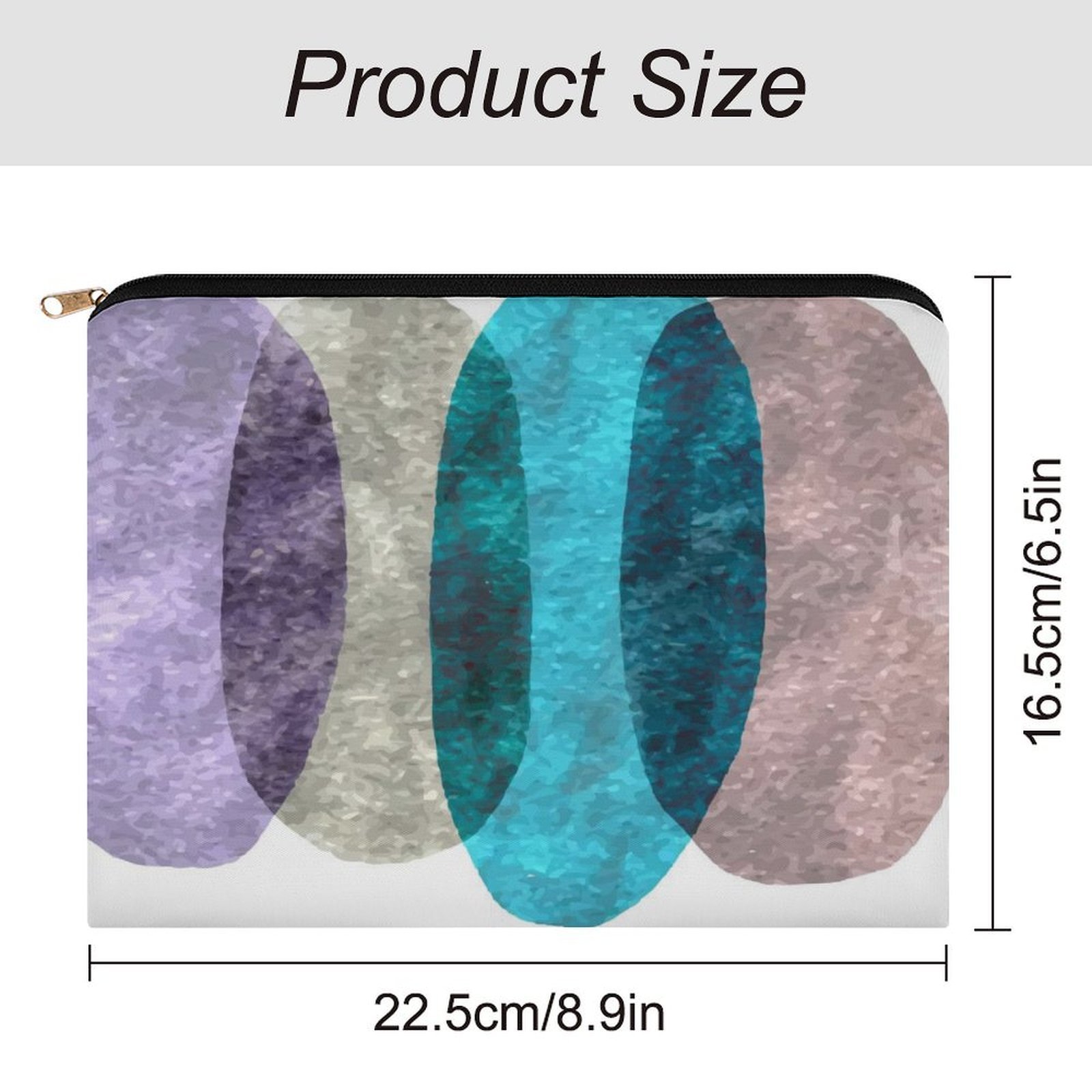 Big pouch bag floral abstract pattern 8.9"(L) × 6.5"(W) - Image 2