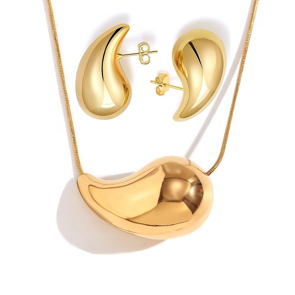 Tear Drop Necklace and Earrings Set - Image 3
