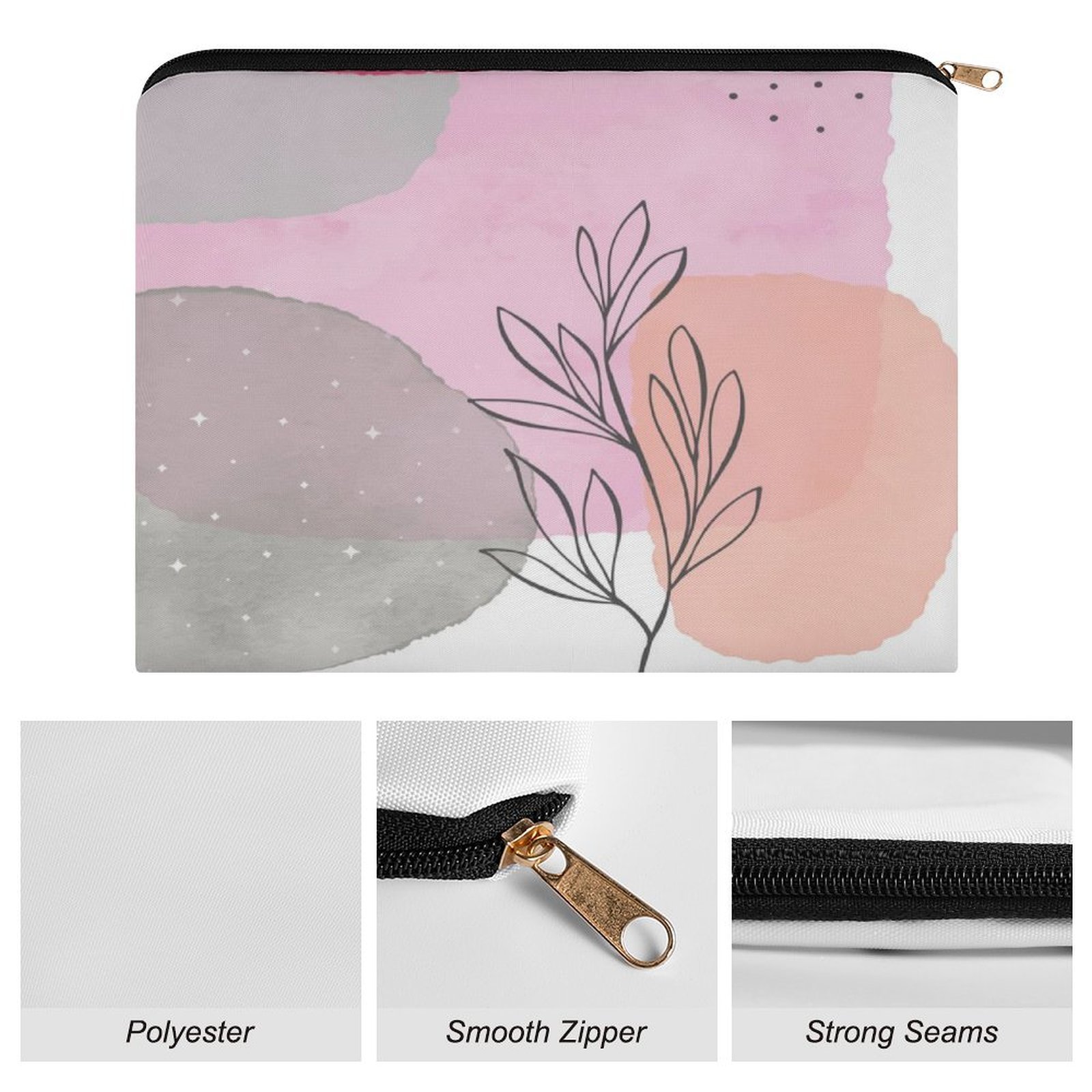 Big pouch floral abstract pattern 8.9"(L) × 6.5"(W) - Image 7