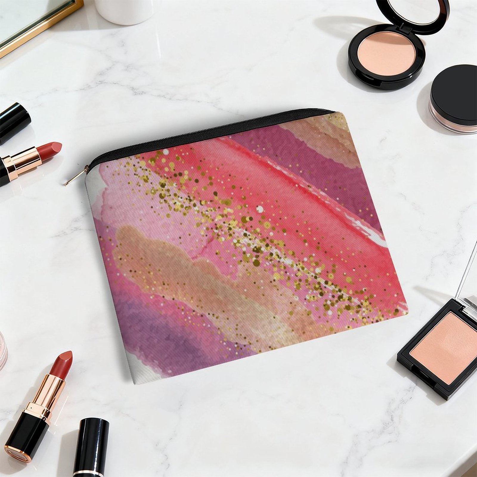 Big pouch floral abstract pattern 8.9"(L) × 6.5"(W) - Image 5