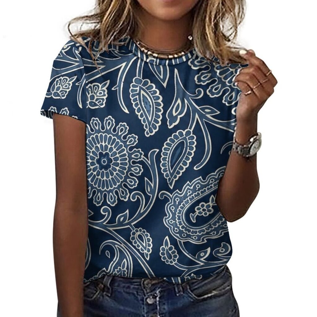 floral All-Over Print Women's Cotton T-Shirt