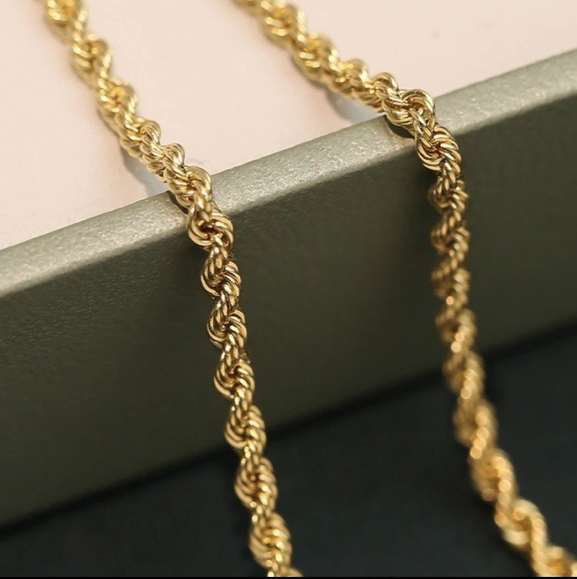 18K pure Gold Twisted Rope Bracelet - Image 2