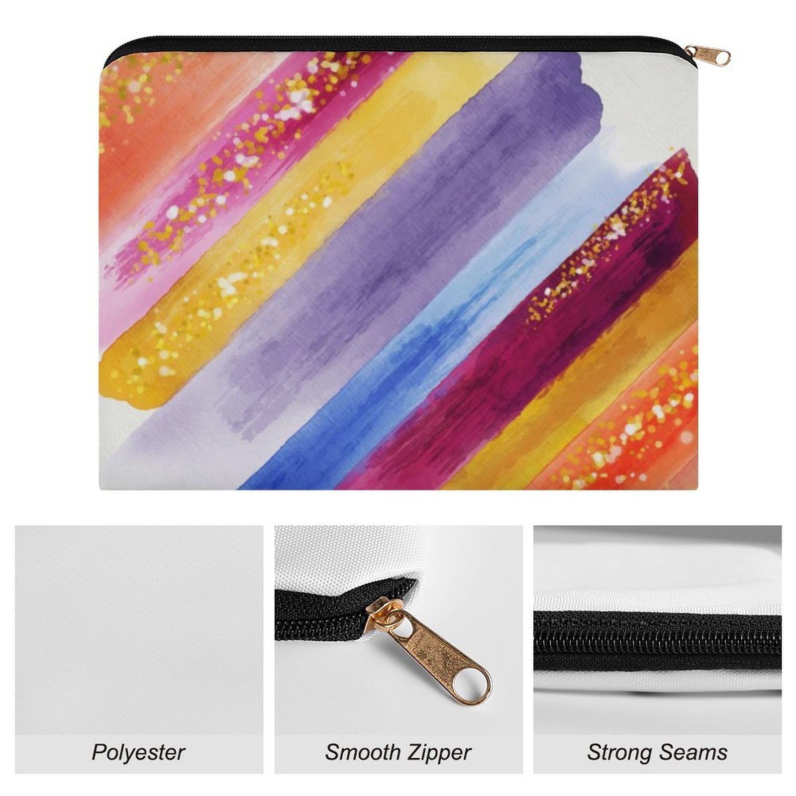 Big pouch floral abstract pattern 8.9"(L) × 6.5"(W) - Image 7