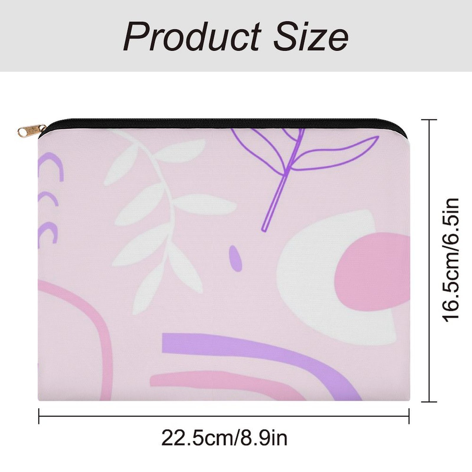 Big pouch floral abstract pattern 8.9"(L) × 6.5"(W) - Image 2