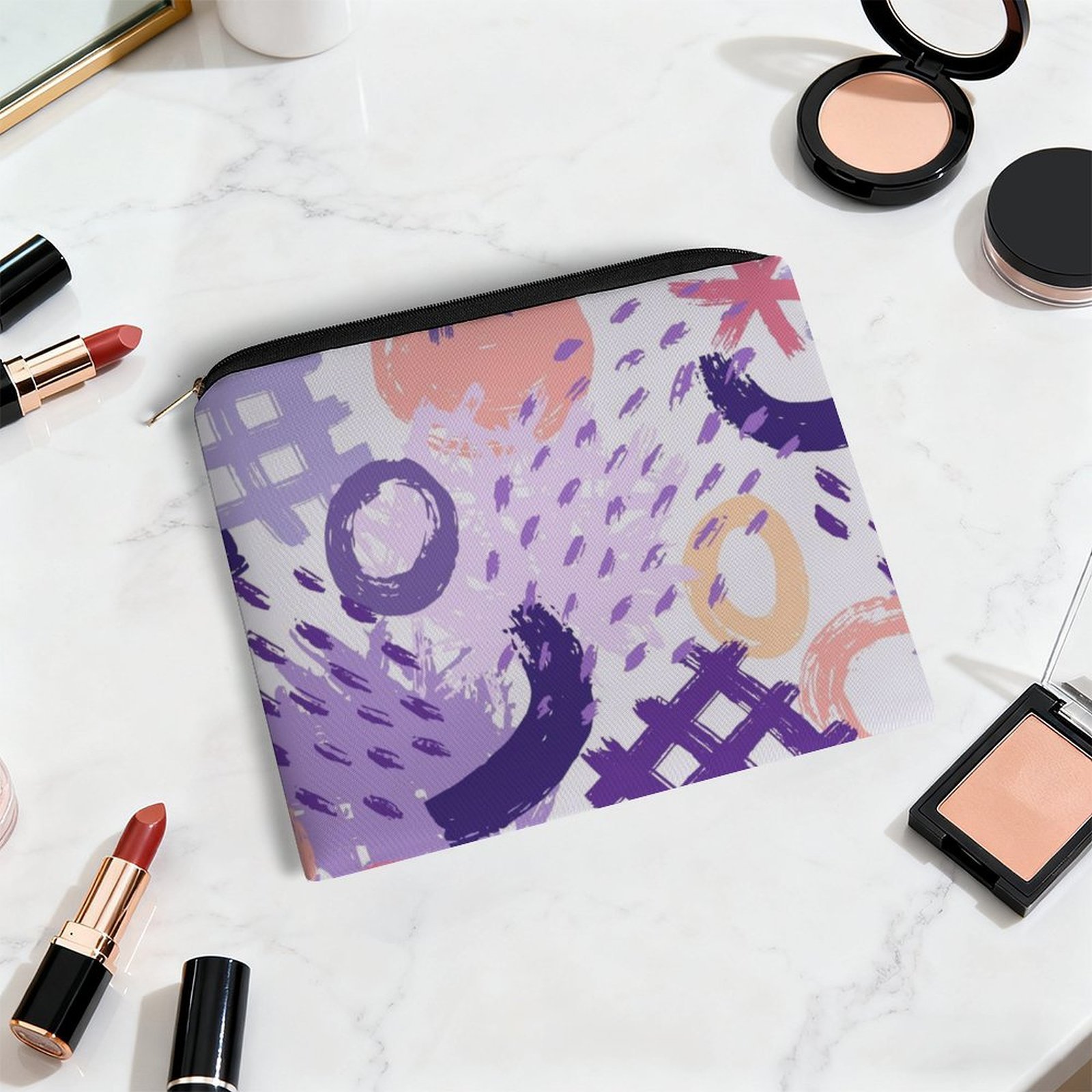 Big pouch floral abstract pattern 8.9"(L) × 6.5"(W) - Image 5