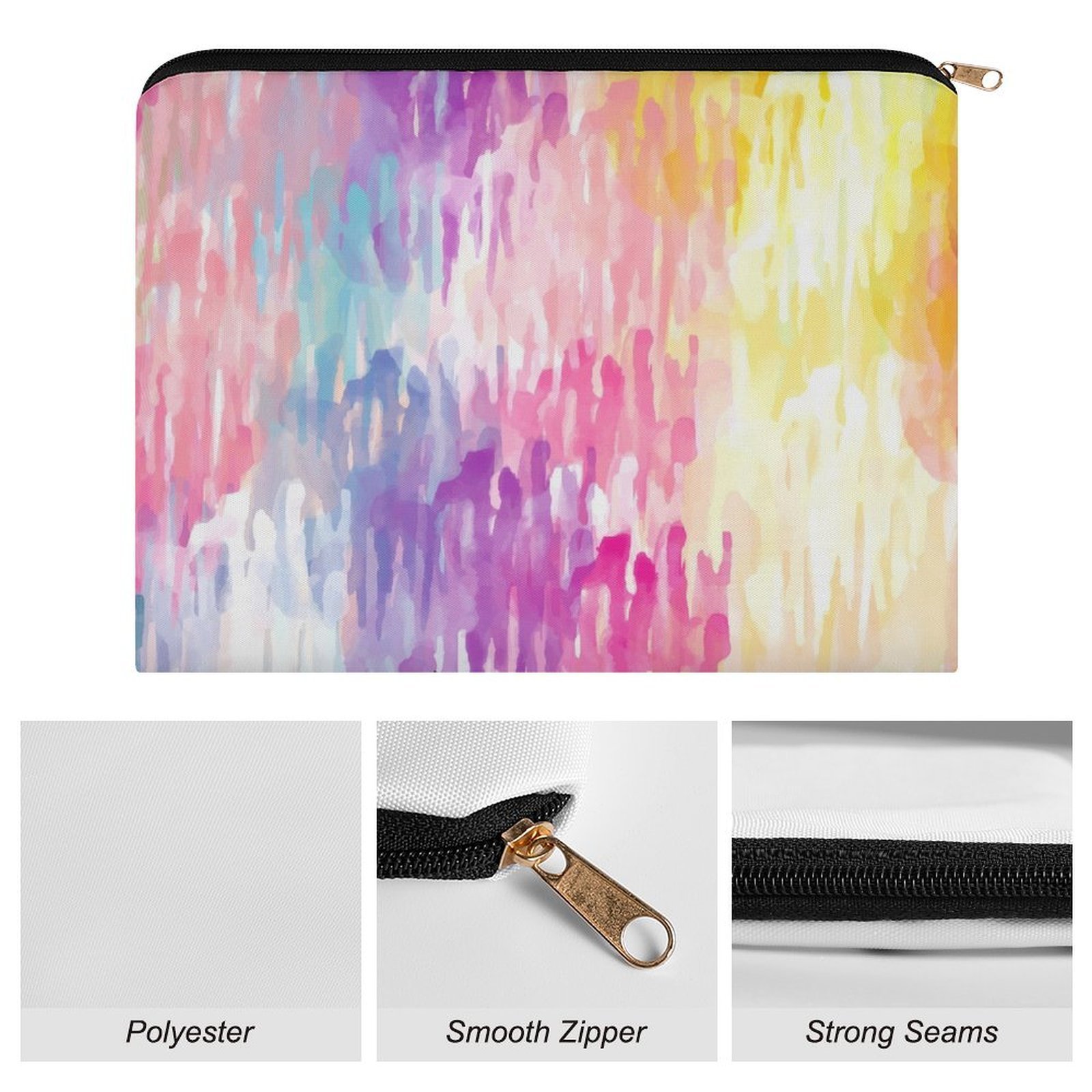 Big pouch floral abstract pattern 8.9"(L) × 6.5"(W) - Image 7