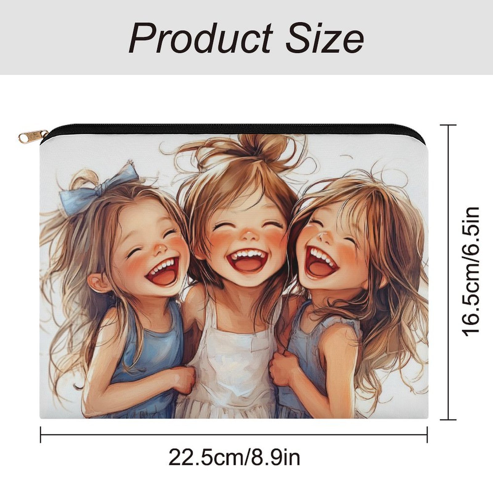 Big pouch bag floral abstract pattern 8.9"(L) × 6.5"(W) - Image 2