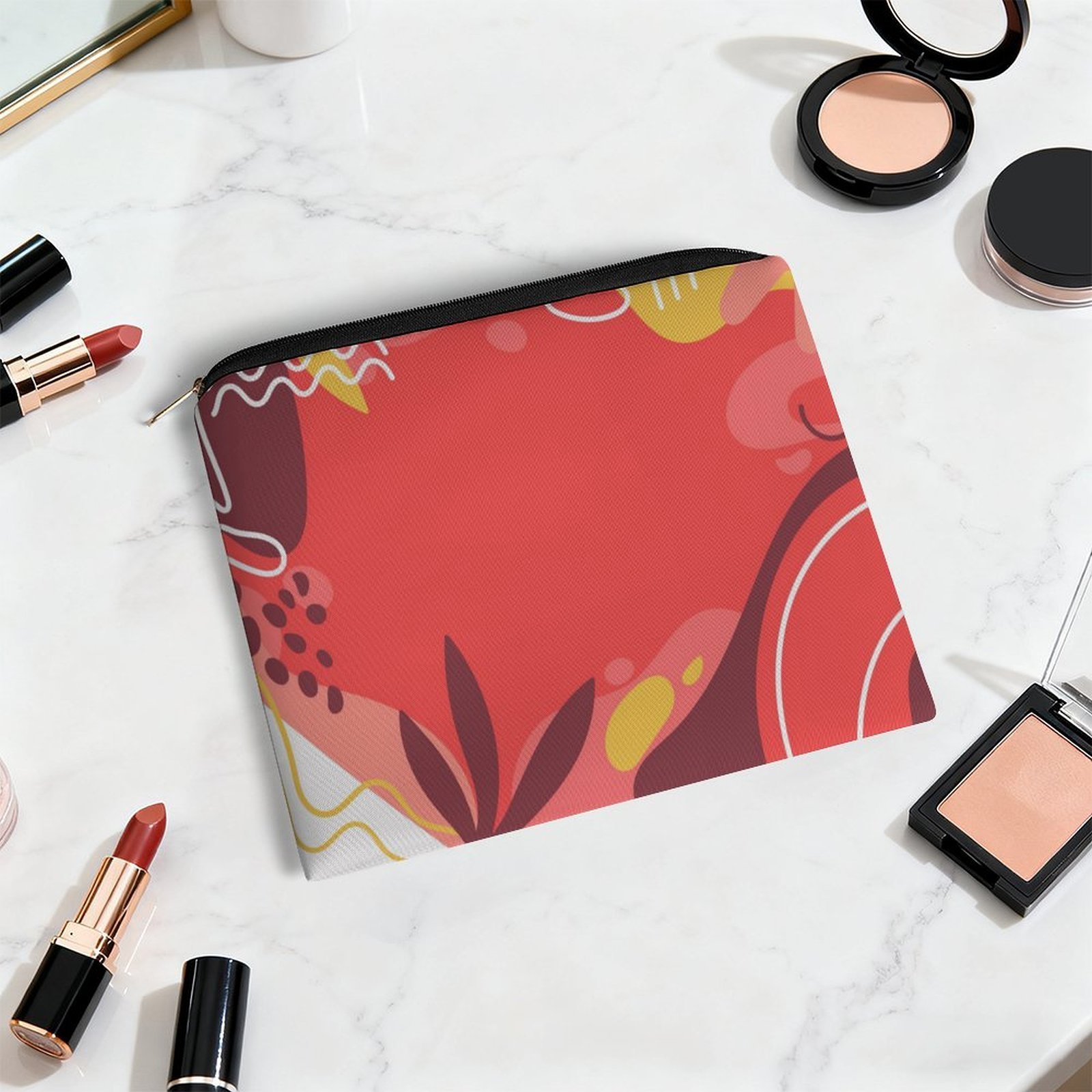 Big pouch floral abstract pattern 8.9"(L) × 6.5"(W) - Image 5