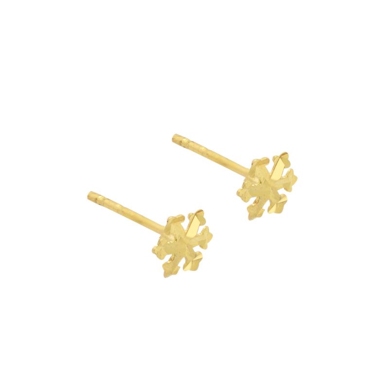 10 pure gold snowflake earrings - Image 3