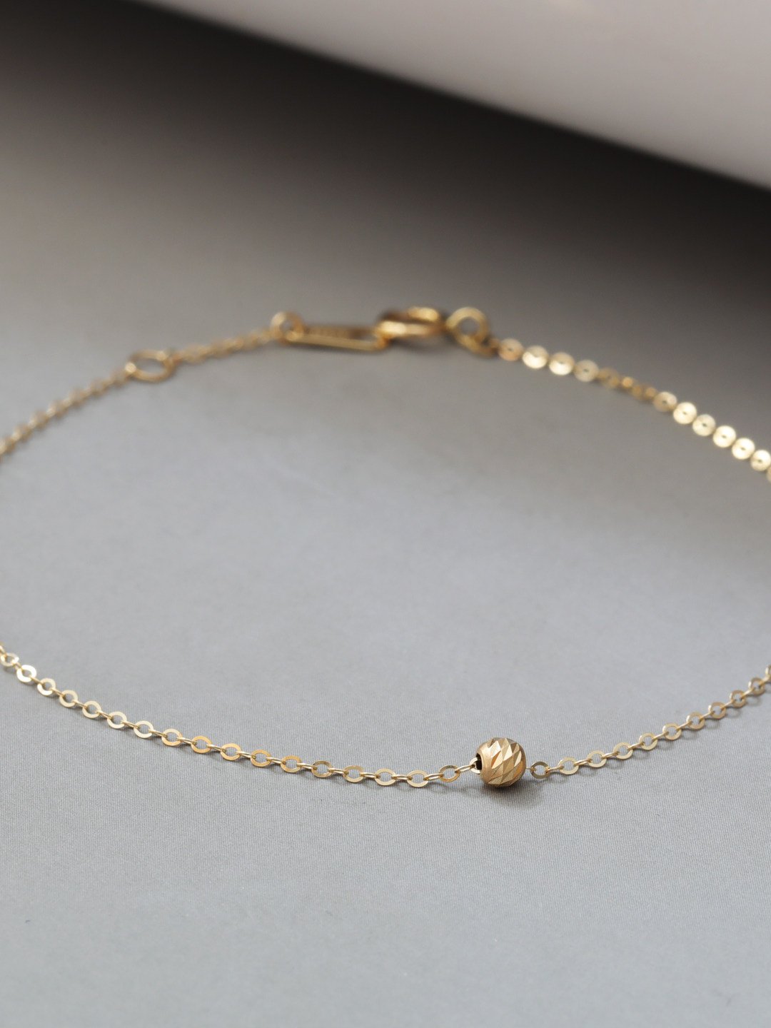 14K Gold Faceted Ball Bracelet - Image 2