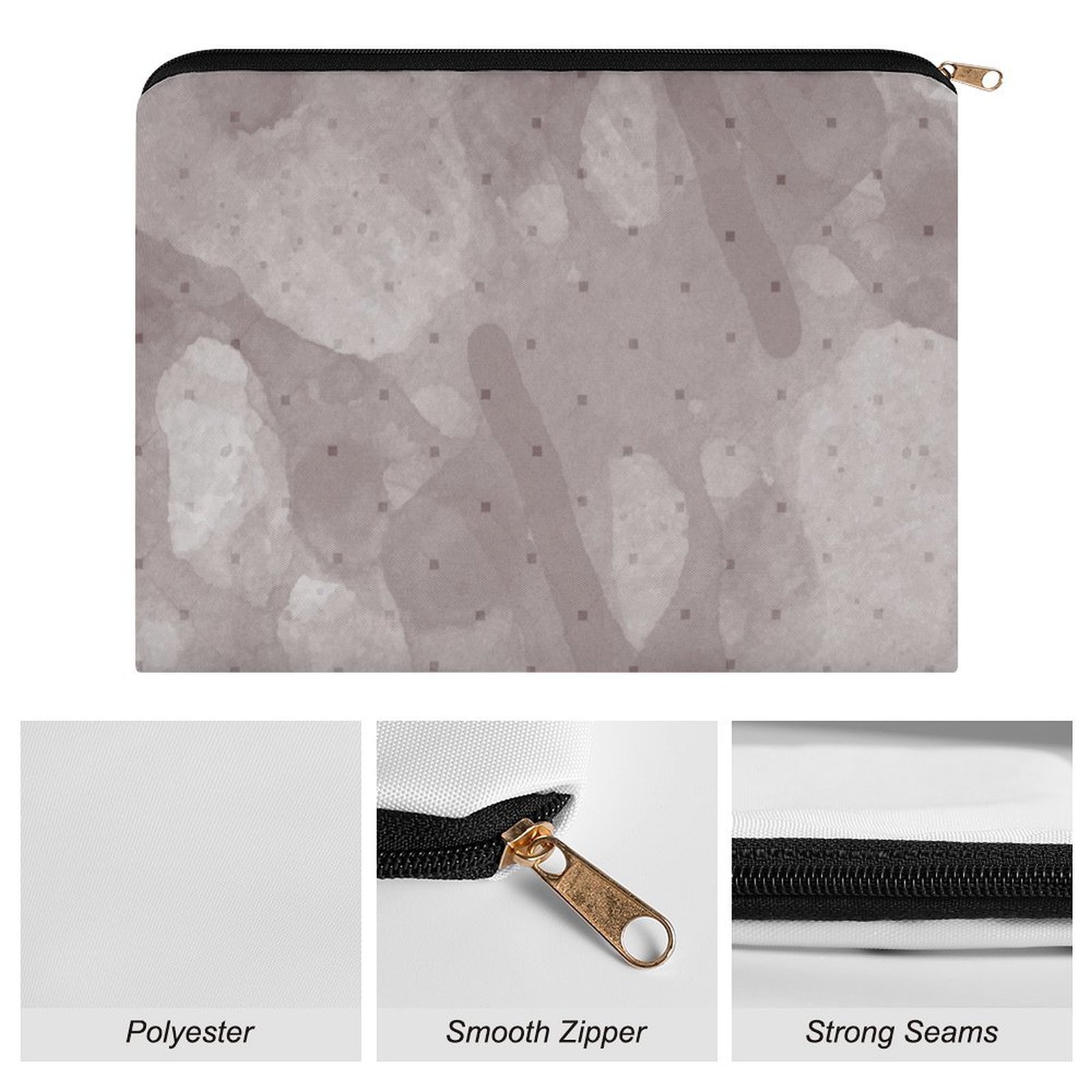 Big pouch floral abstract pattern 8.9"(L) × 6.5"(W) - Image 7