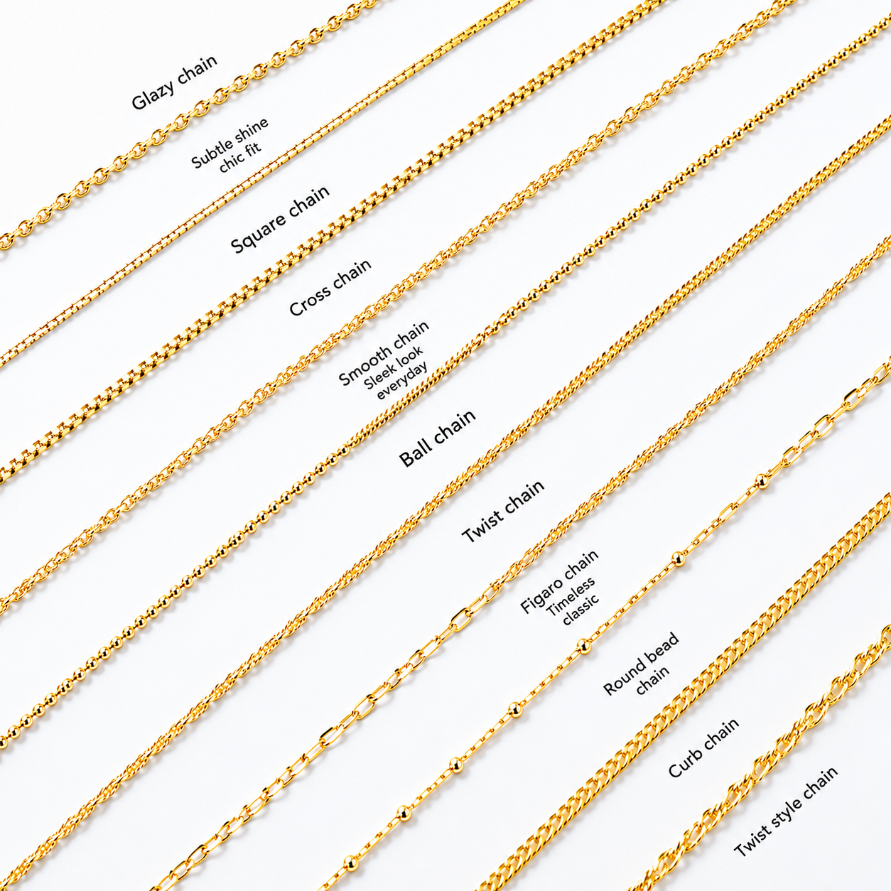 18K genuine pure Gold Adjustable Necklace chain for Women - Image 3
