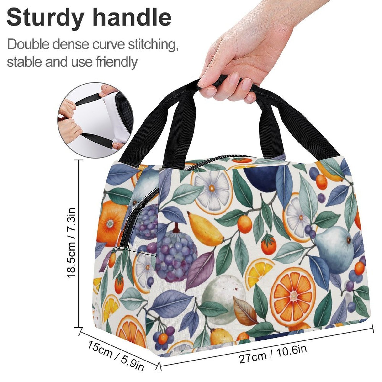 Reusable water resistant lunch bag tote for work, picnics, outdoor, traveling or shopping easy carry - Image 2