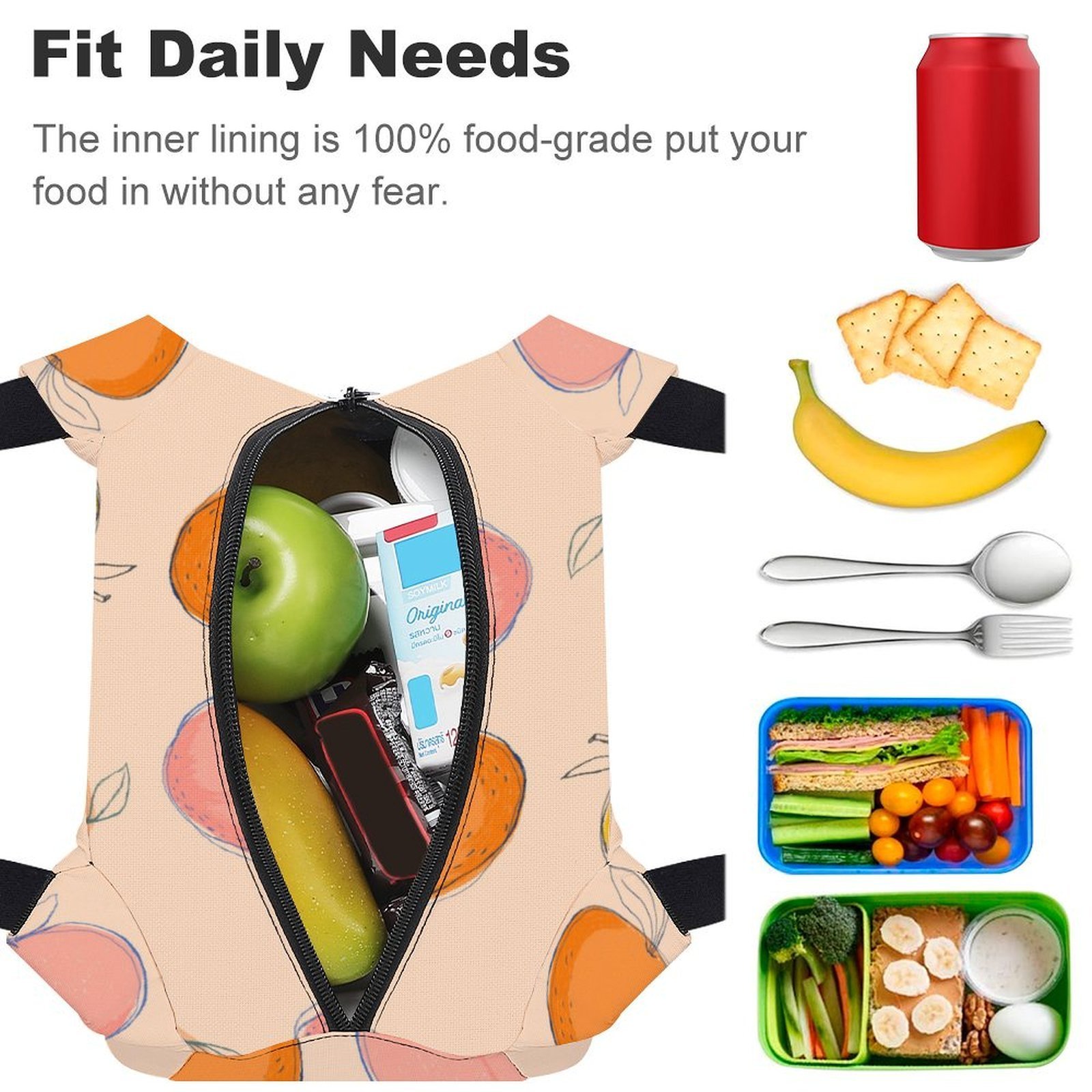 Reusable water resistant lunch bag tote for work, picnics, outdoor, shopping or traveling - Image 4