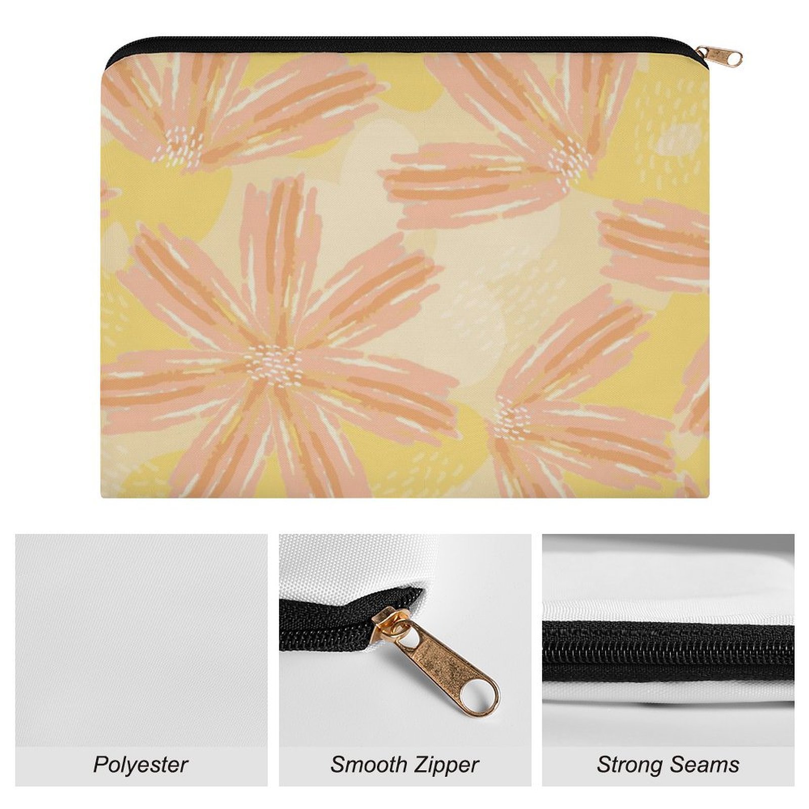 Big pouch floral abstract pattern 8.9"(L) × 6.5"(W) - Image 7