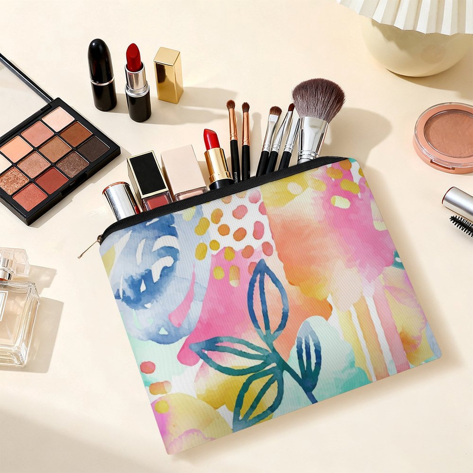Big pouch floral abstract pattern 8.9"(L) × 6.5"(W) - Image 6
