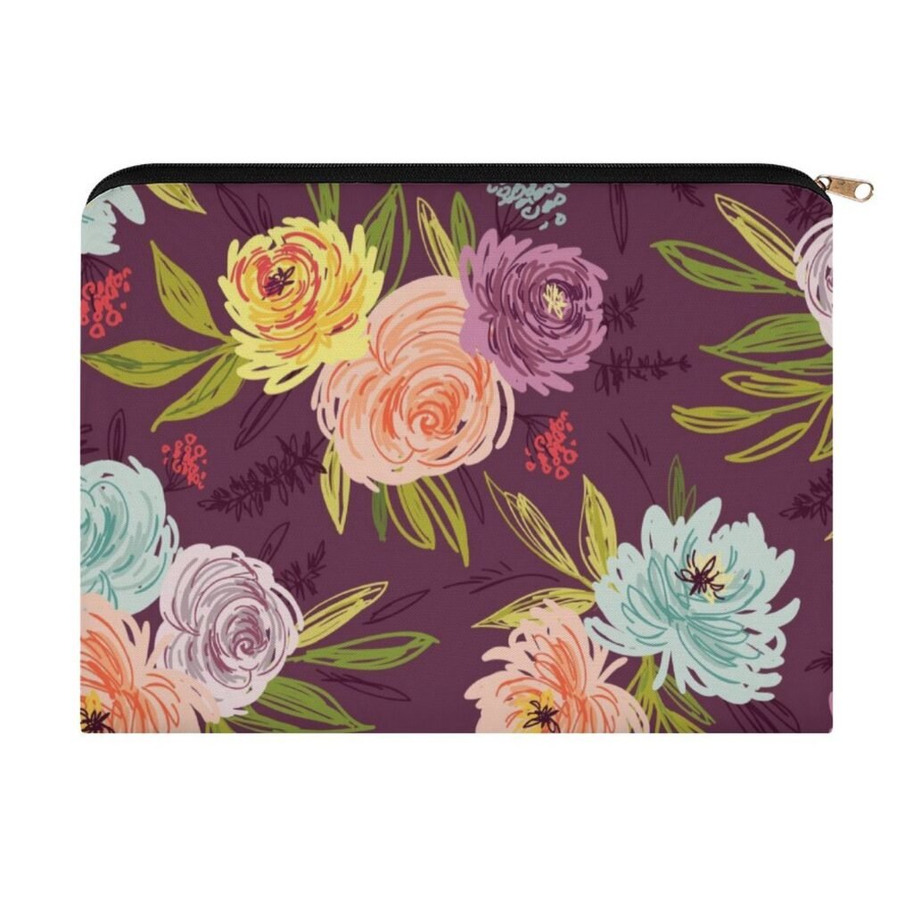 Big pouch bag floral abstract pattern 8.9"(L) × 6.5"(W)
