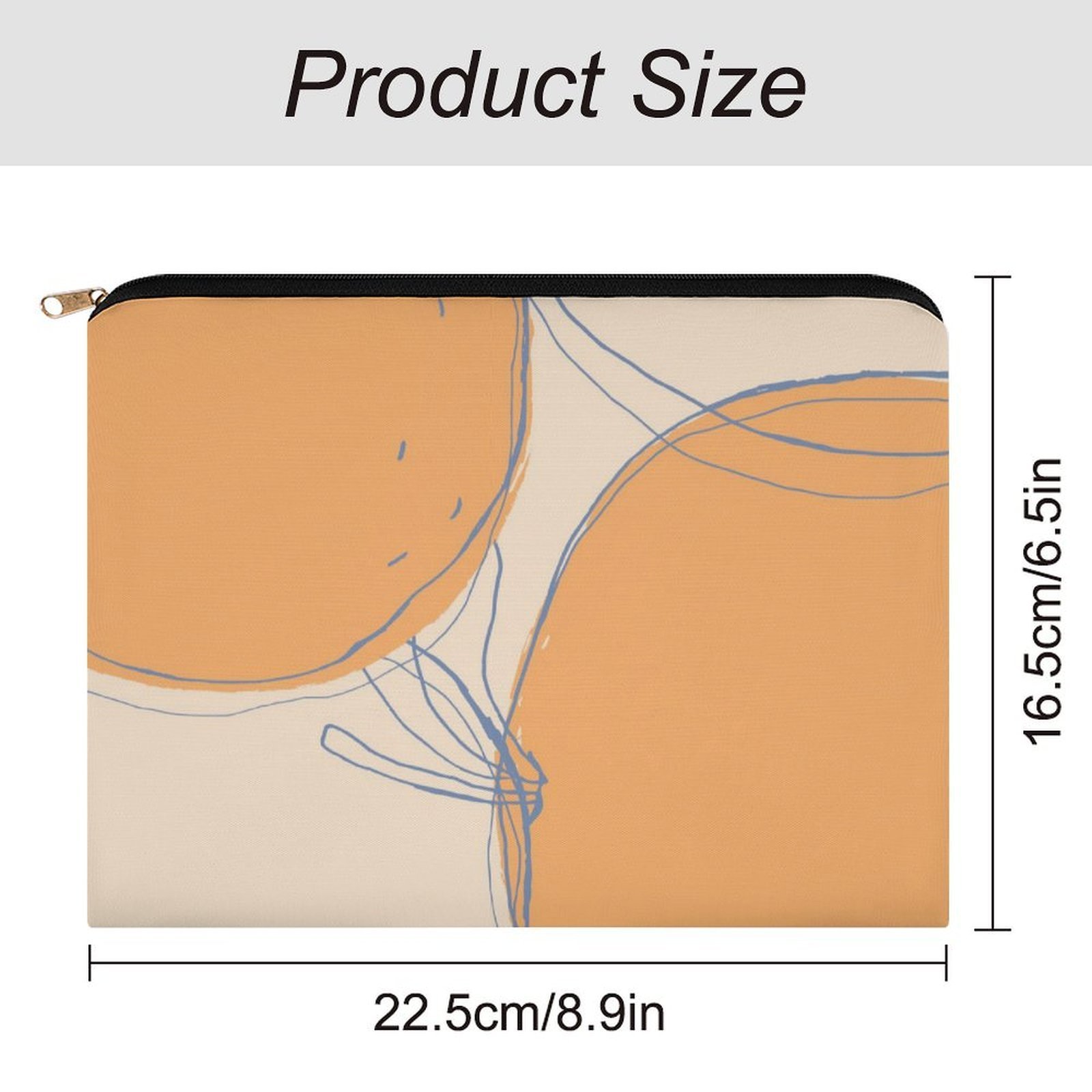 Big pouch floral abstract pattern 8.9"(L) × 6.5"(W) - Image 2