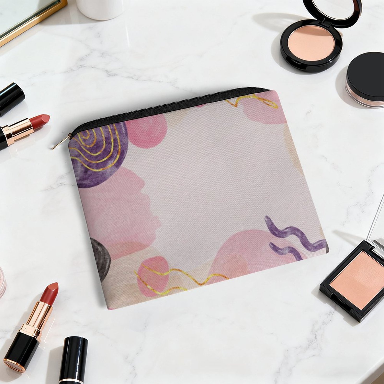 Big pouch floral abstract pattern 8.9"(L) × 6.5"(W) - Image 5