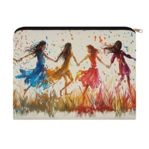 Big pouch bag floral abstract pattern 8.9"(L) × 6.5"(W)