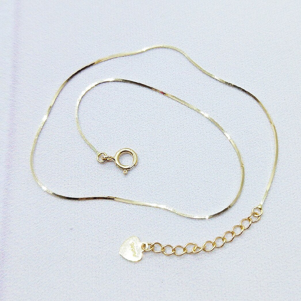 14K Gold straight Chain Bracelet - Image 2