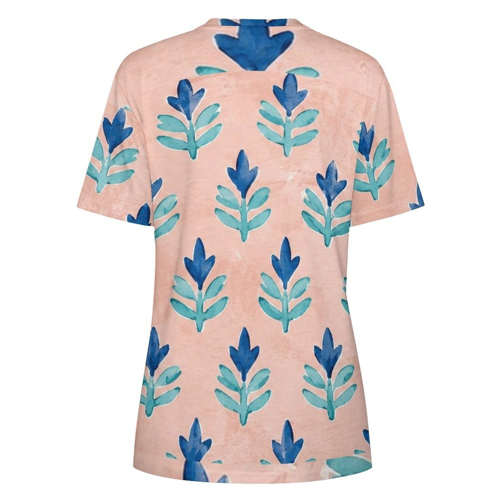 floral All-Over Print Women's Cotton T-Shirt - Image 2