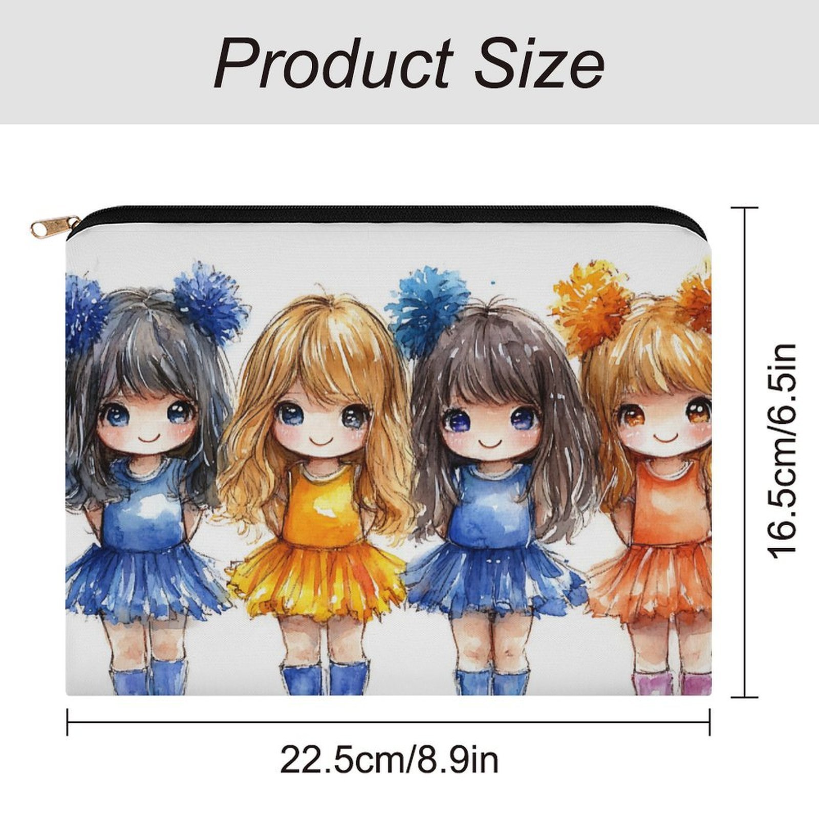 Big pouch bag floral abstract pattern 8.9"(L) × 6.5"(W) - Image 2
