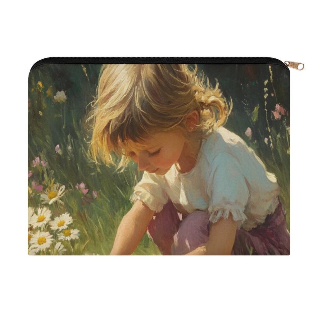 Big pouch bag floral abstract pattern 8.9"(L) × 6.5"(W)