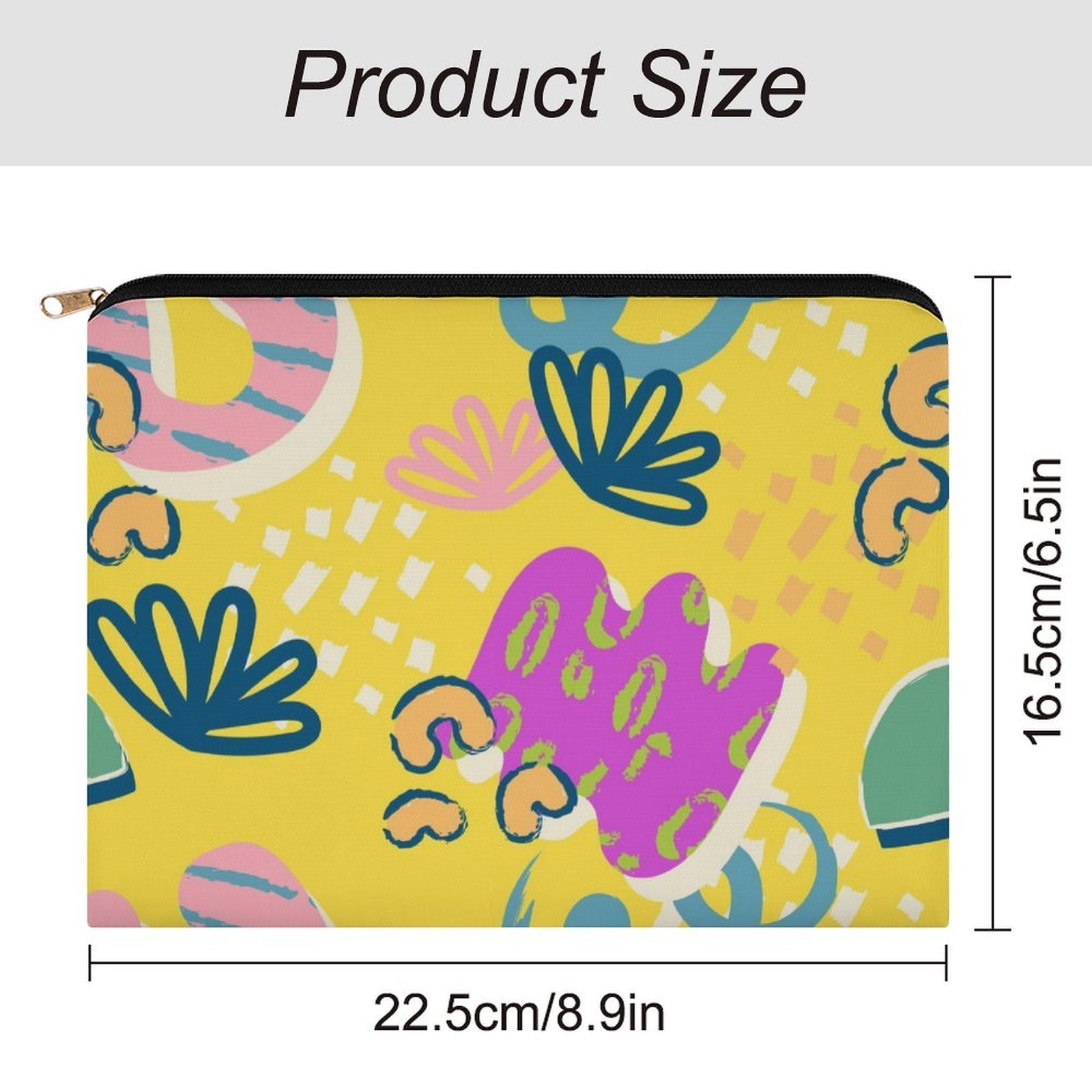 Big pouch floral abstract pattern 8.9"(L) × 6.5"(W) - Image 2