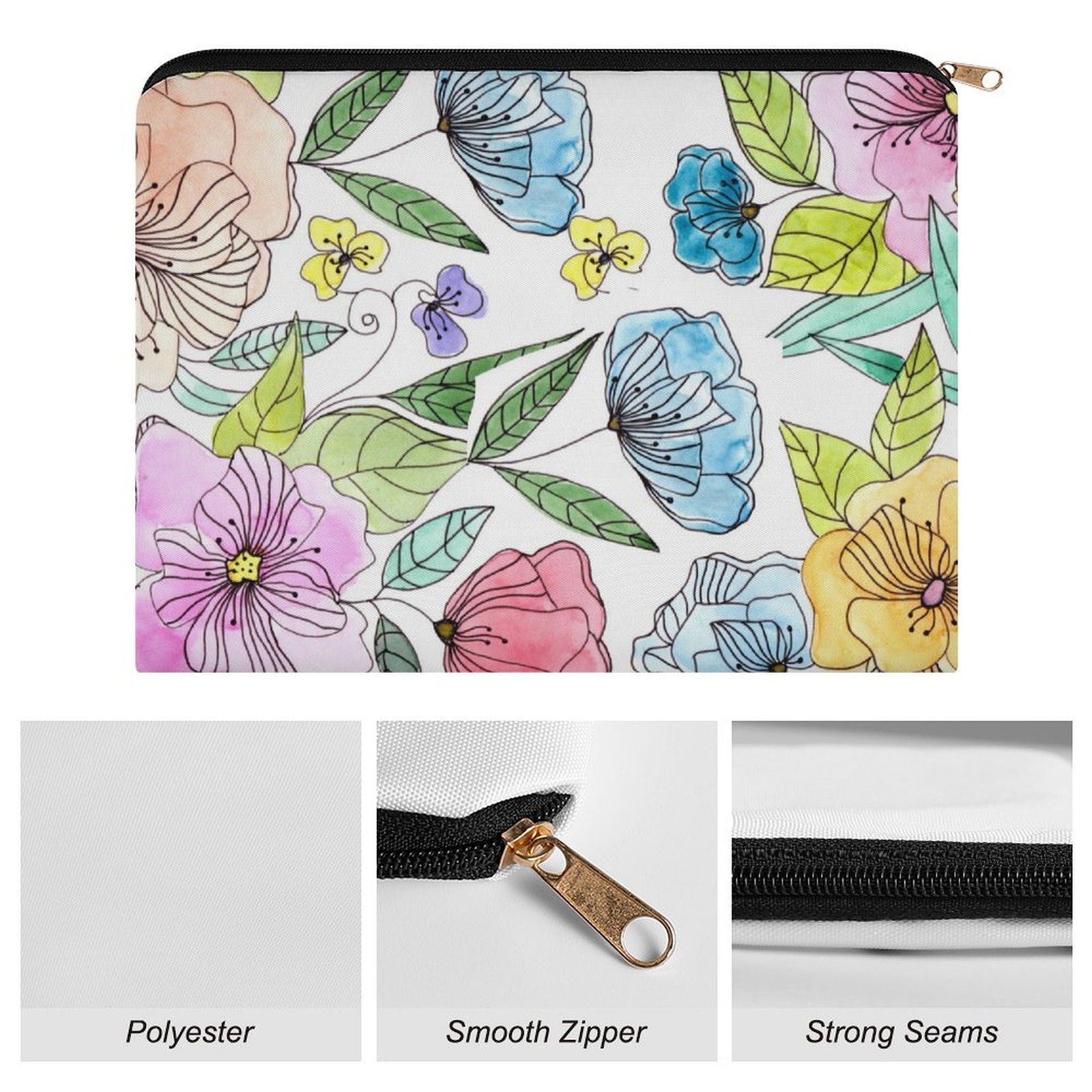 Big pouch bag floral graphics 8.9"(L) × 6.5"(W) - Image 7