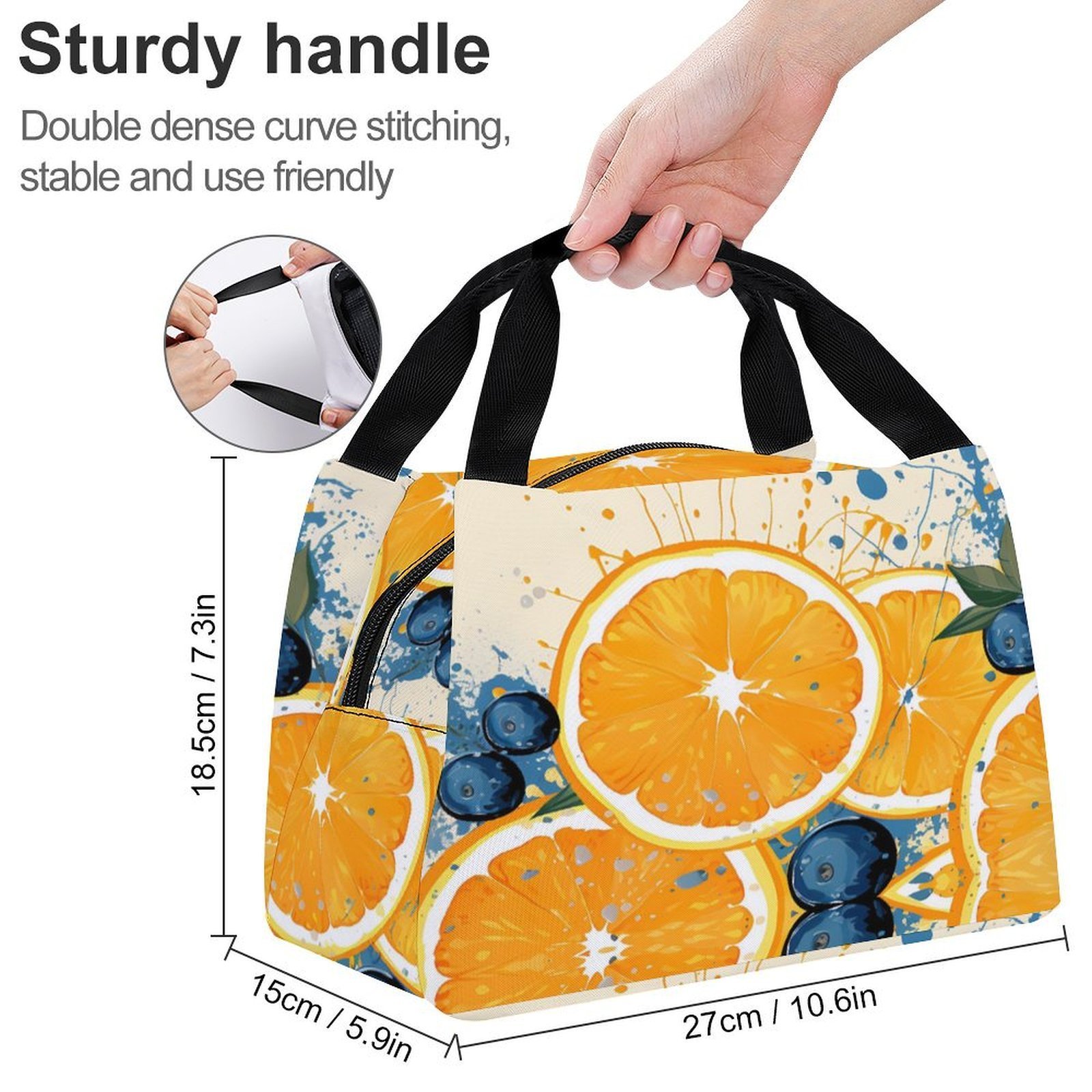 Reusable water resistant lunch bag tote for work, picnics, outdoor, traveling or shopping easy carry - Image 2