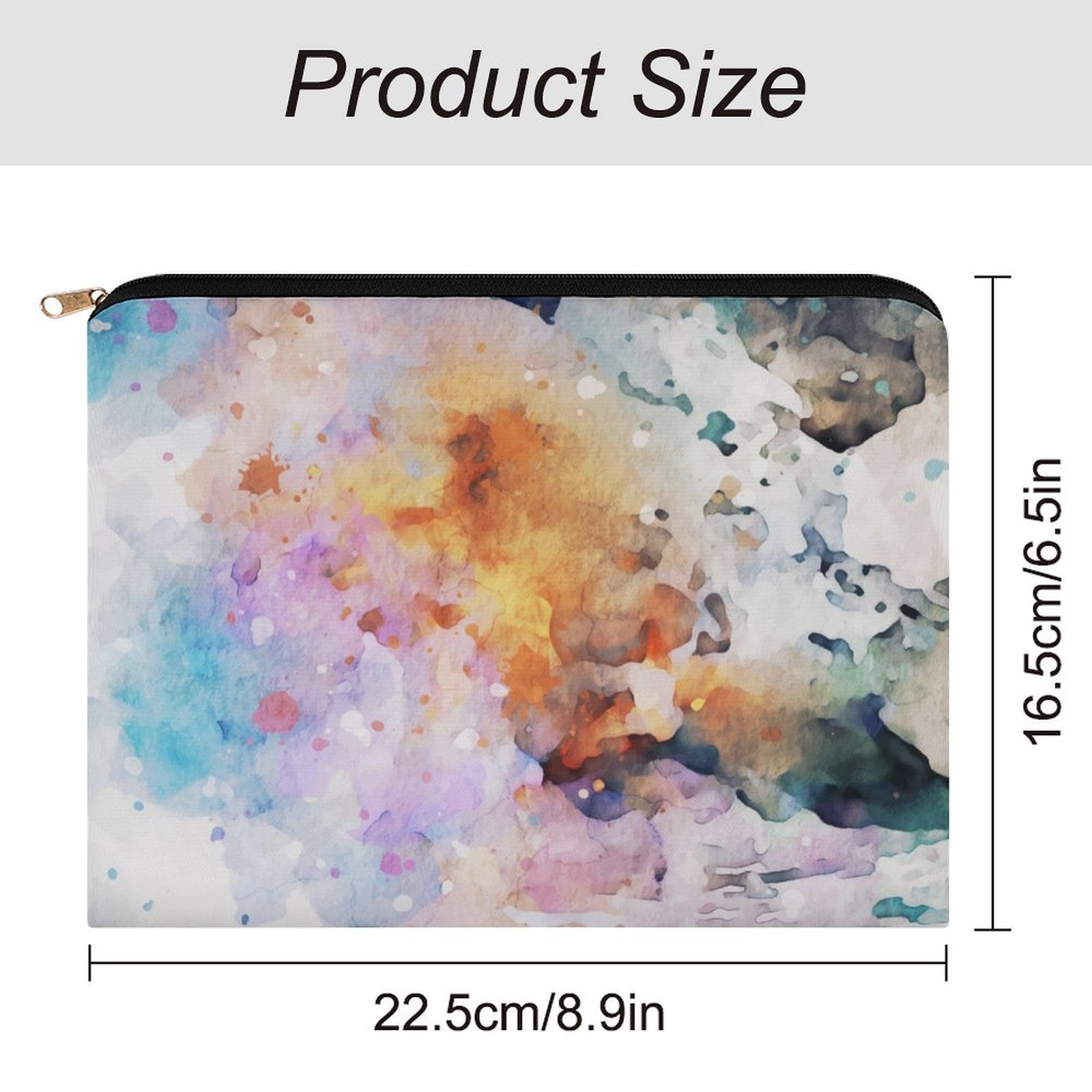 Big pouch floral abstract pattern 8.9"(L) × 6.5"(W) - Image 2