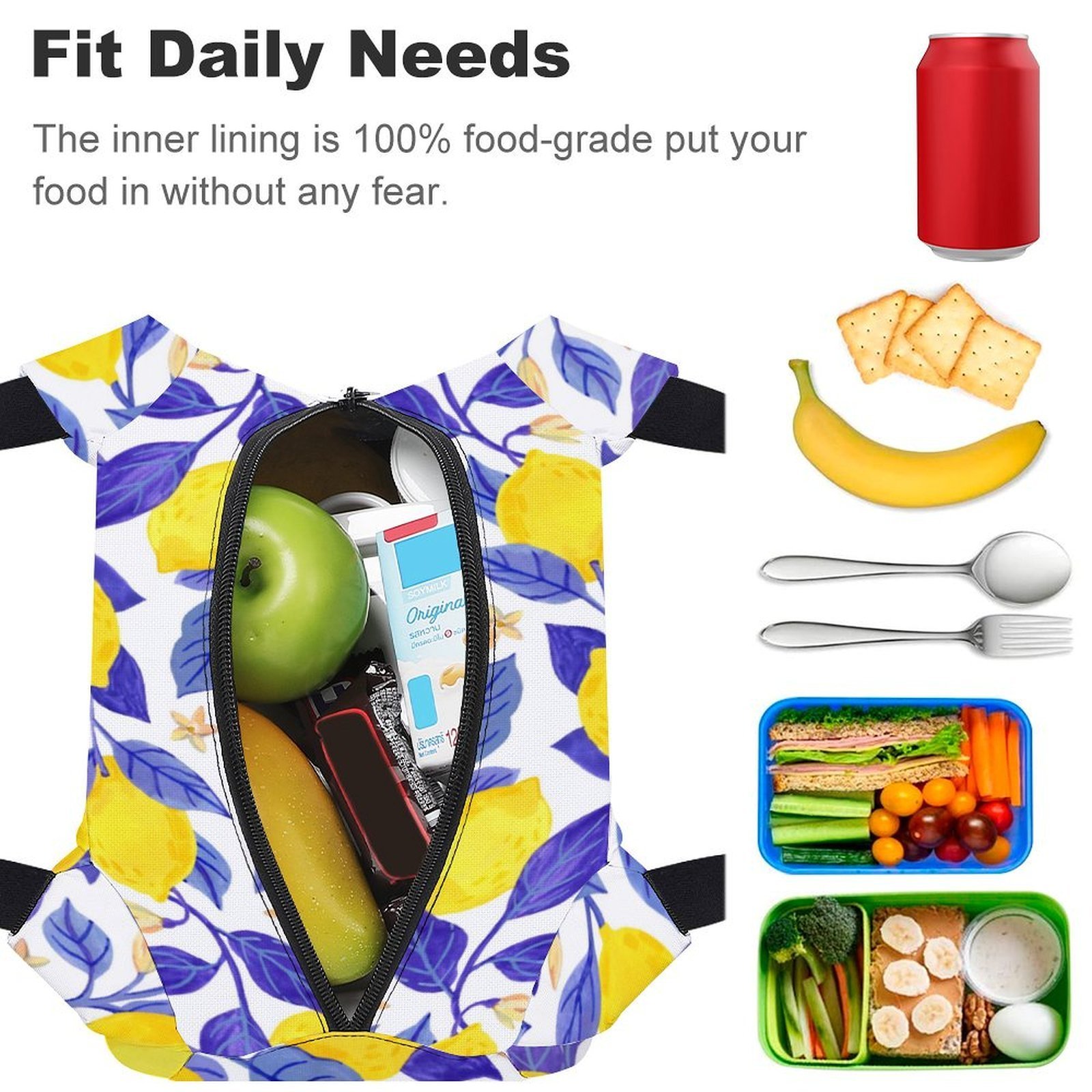 Reusable water resistant lunch bag tote for work, picnics, outdoor, traveling or shopping easy carry - Image 4
