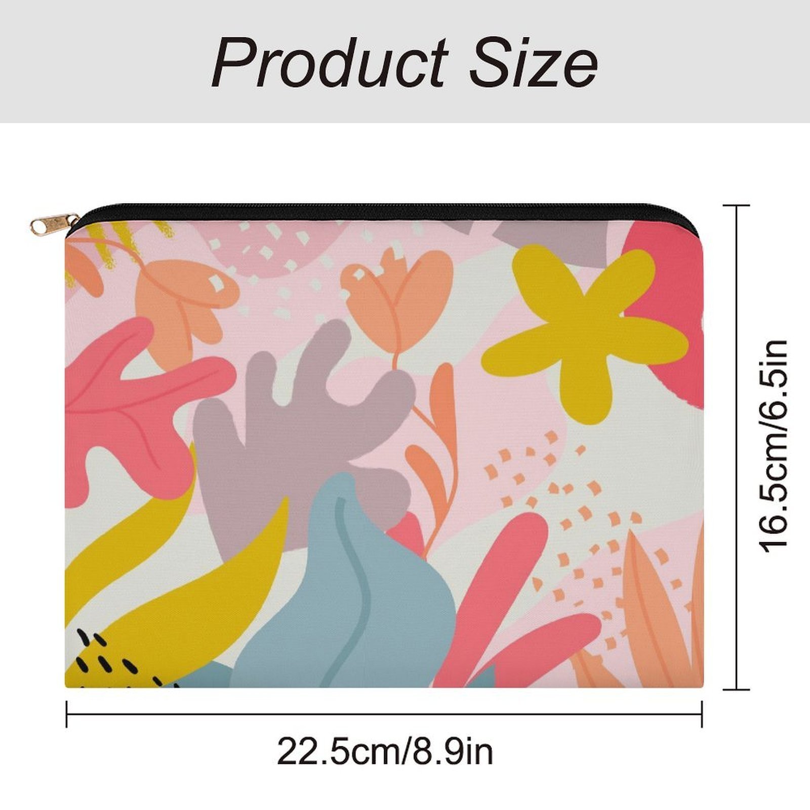 Big pouch floral abstract pattern 8.9"(L) × 6.5"(W) - Image 2