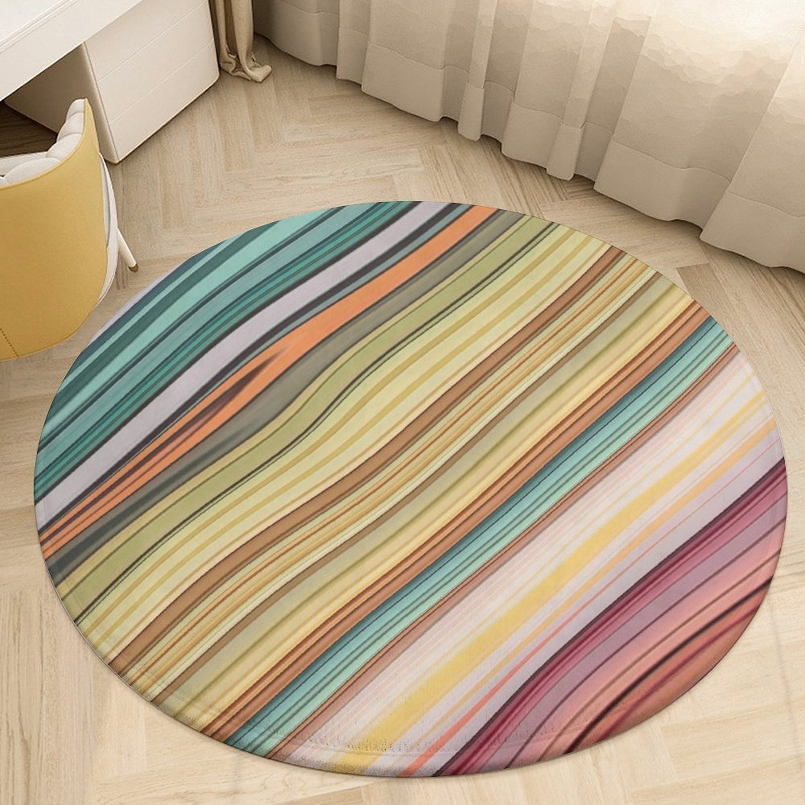 Designer Velvet Floor Mat Multicolor 90*90cm - Image 3