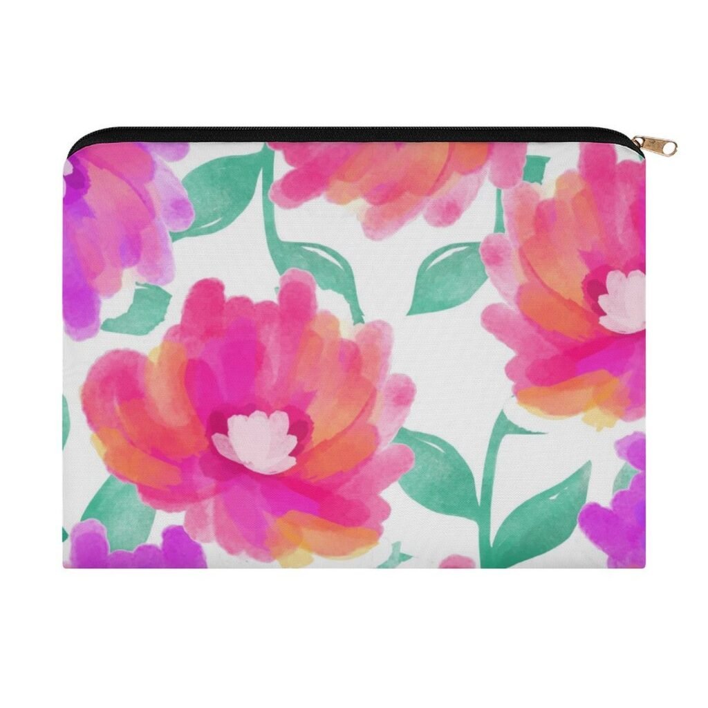Big pouch bag floral abstract pattern 8.9"(L) × 6.5"(W)