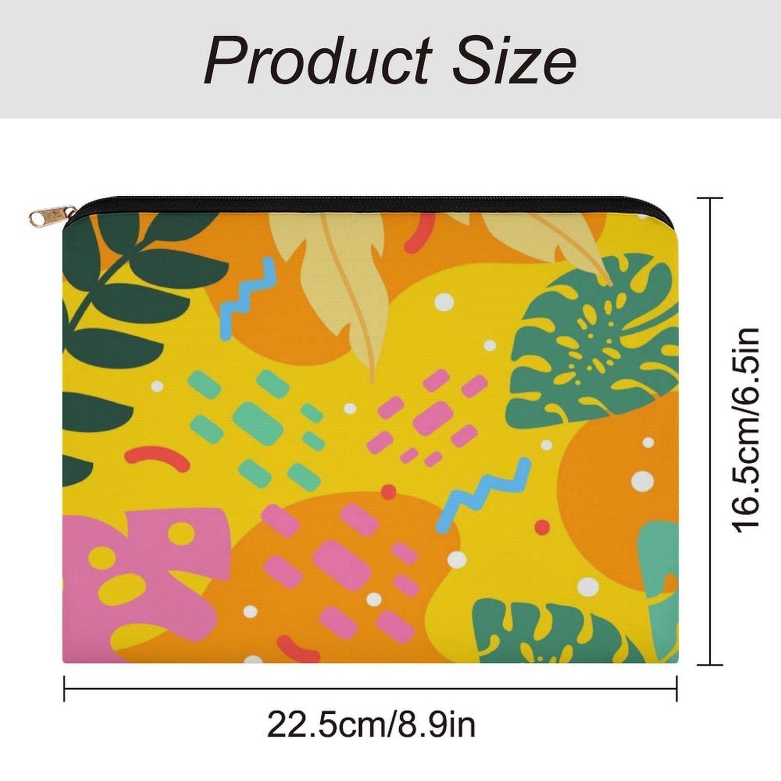 Big pouch floral abstract pattern 8.9"(L) × 6.5"(W) - Image 2
