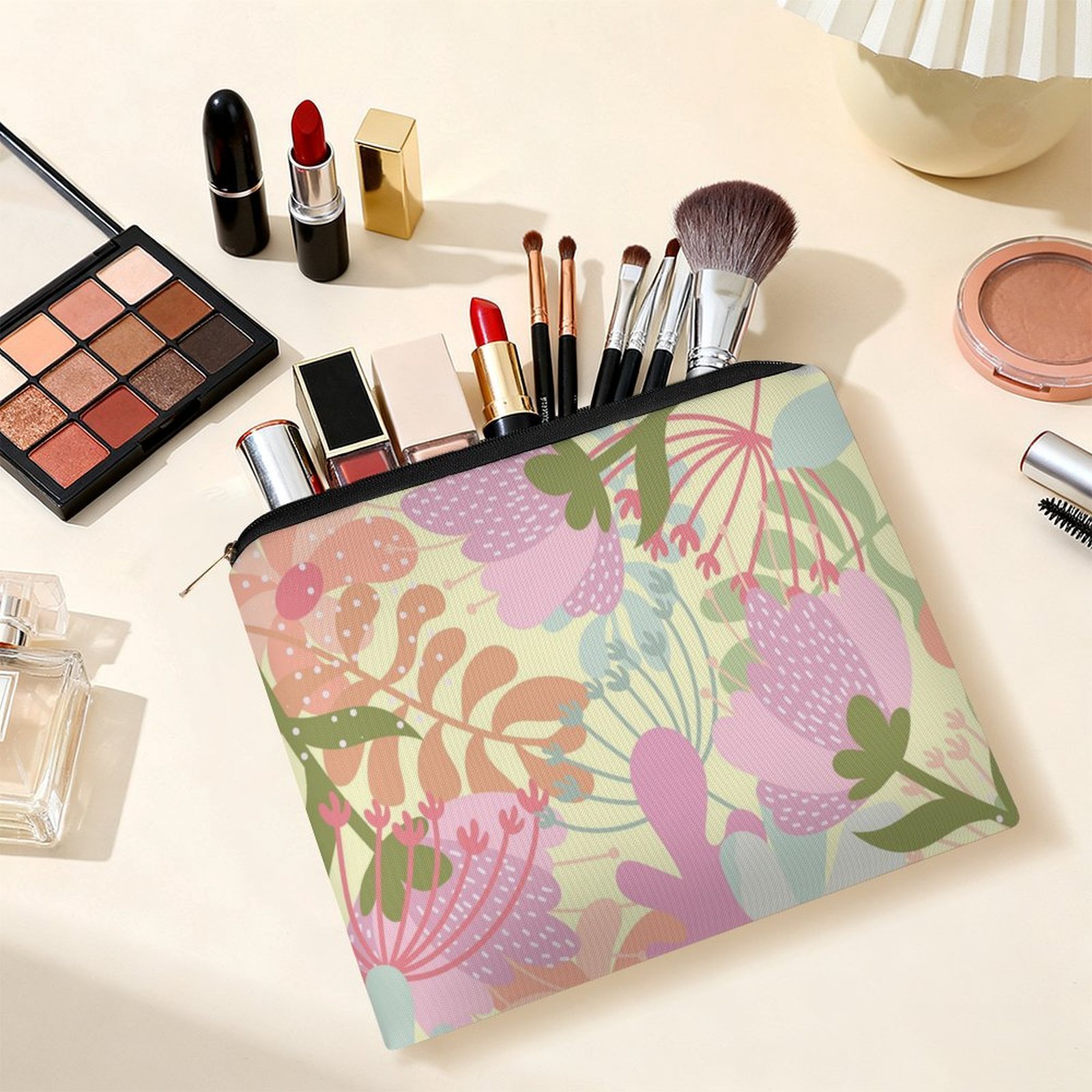 Big pouch bag floral abstract pattern 8.9"(L) × 6.5"(W) - Image 6