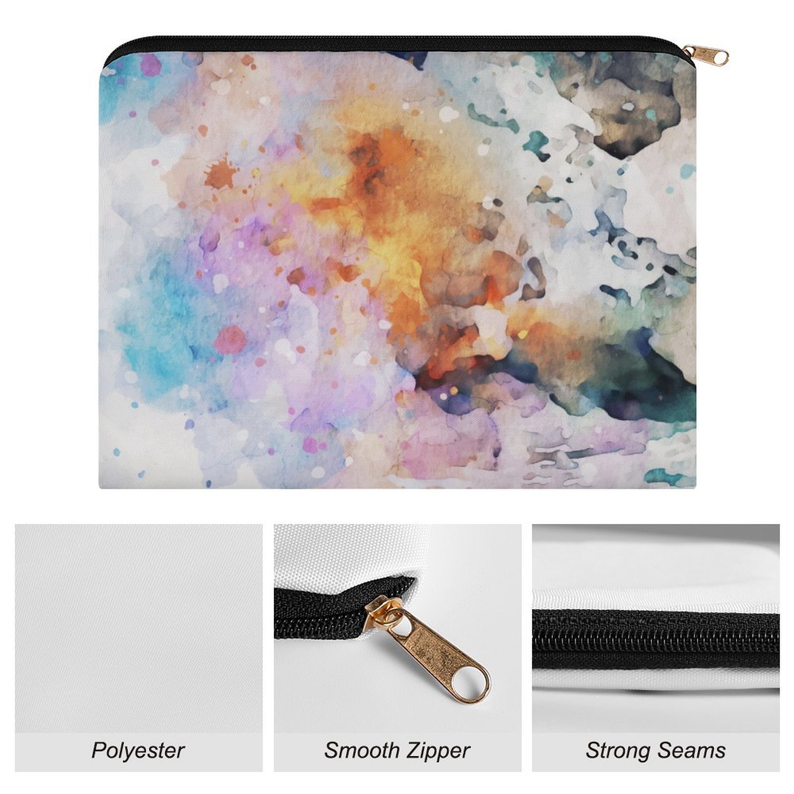 Big pouch floral abstract pattern 8.9"(L) × 6.5"(W) - Image 7