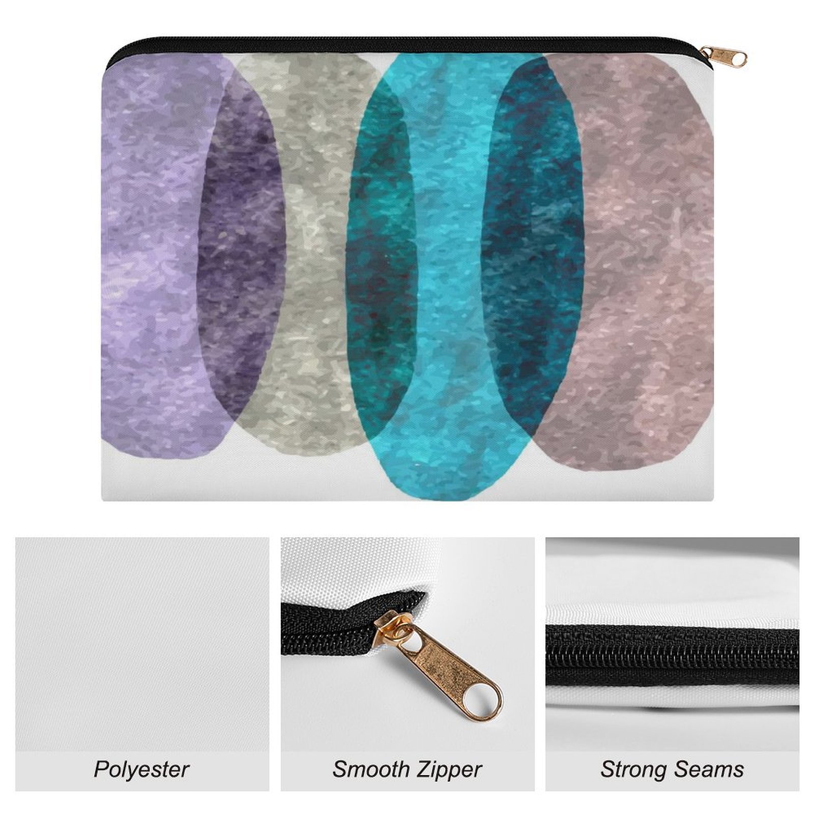 Big pouch bag floral abstract pattern 8.9"(L) × 6.5"(W) - Image 7