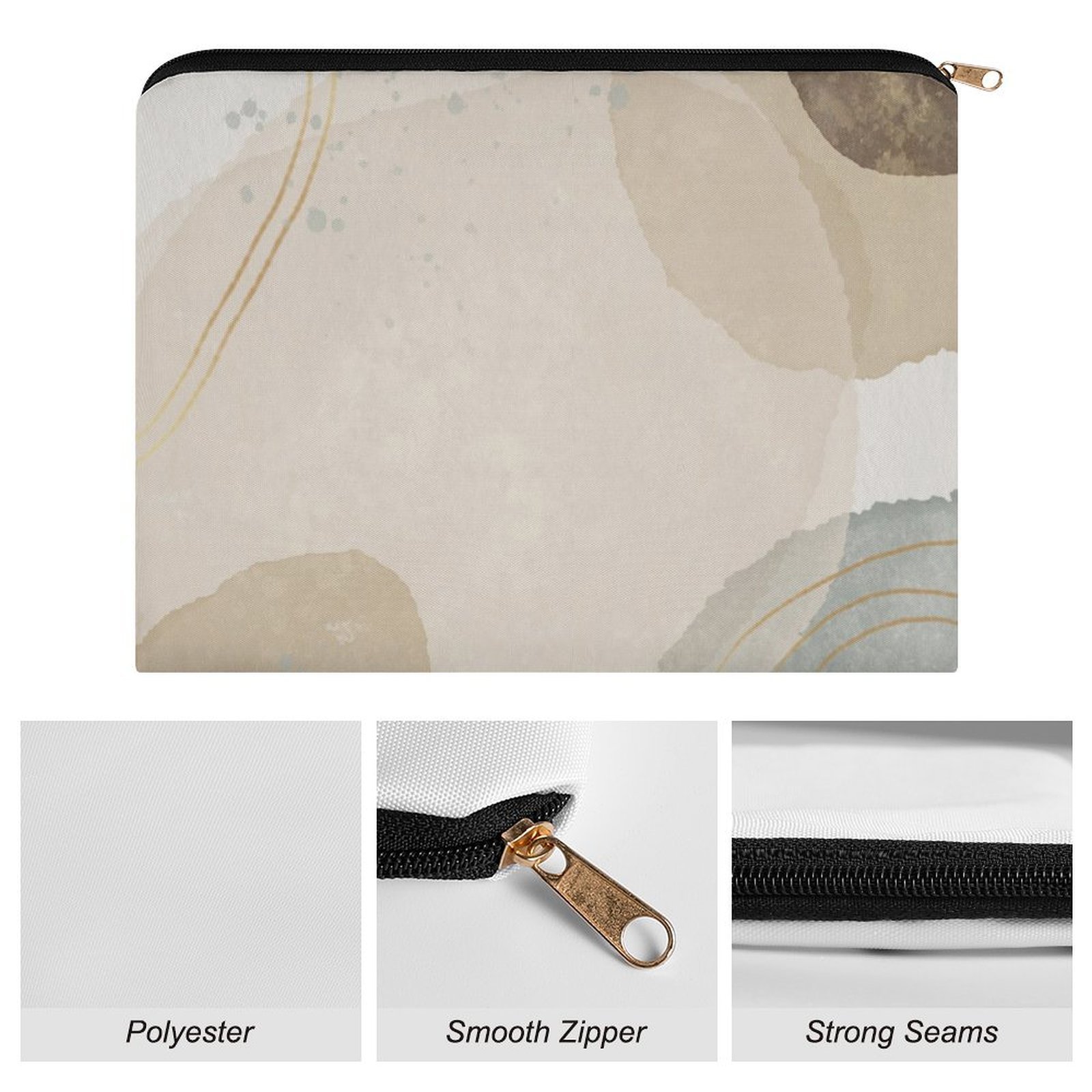 Big pouch floral abstract pattern 8.9"(L) × 6.5"(W) - Image 7