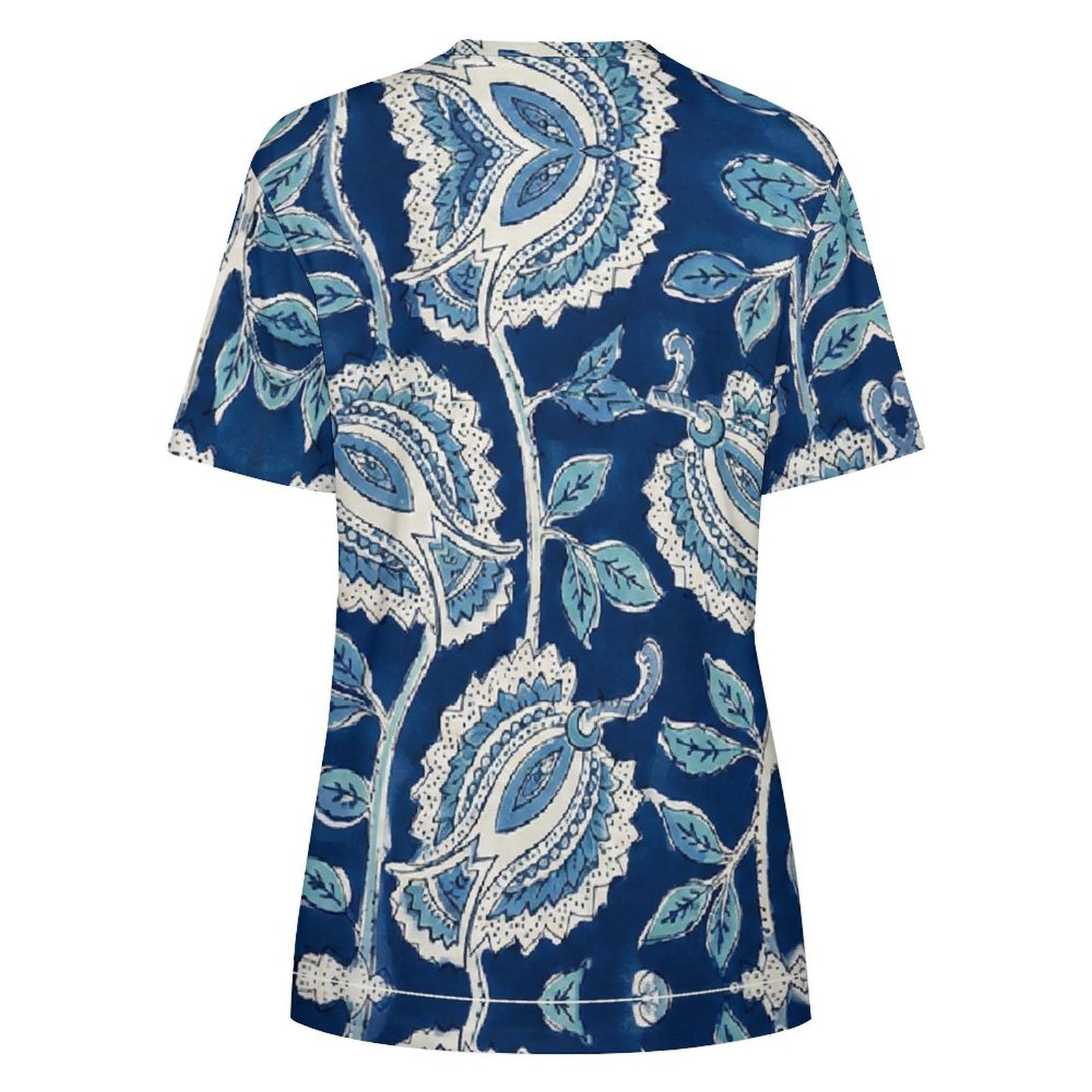 floral All-Over Print Women's Cotton T-Shirt - Image 2