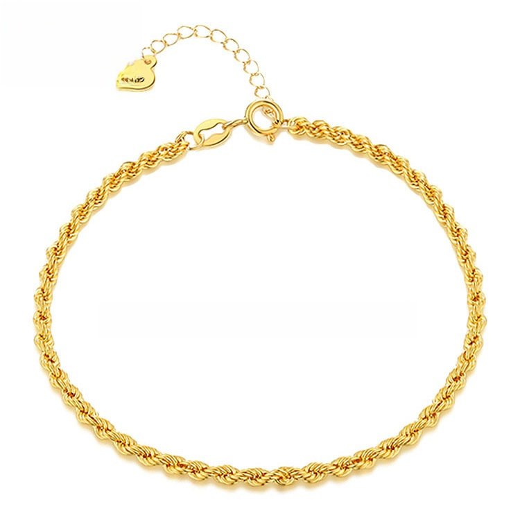 18K Gold Twist Rope Bracelet for Women - Image 3