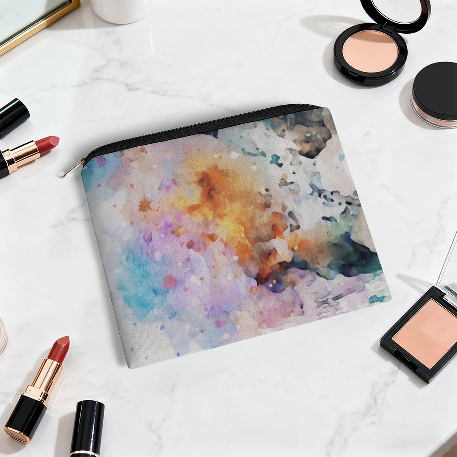 Big pouch floral abstract pattern 8.9"(L) × 6.5"(W) - Image 5
