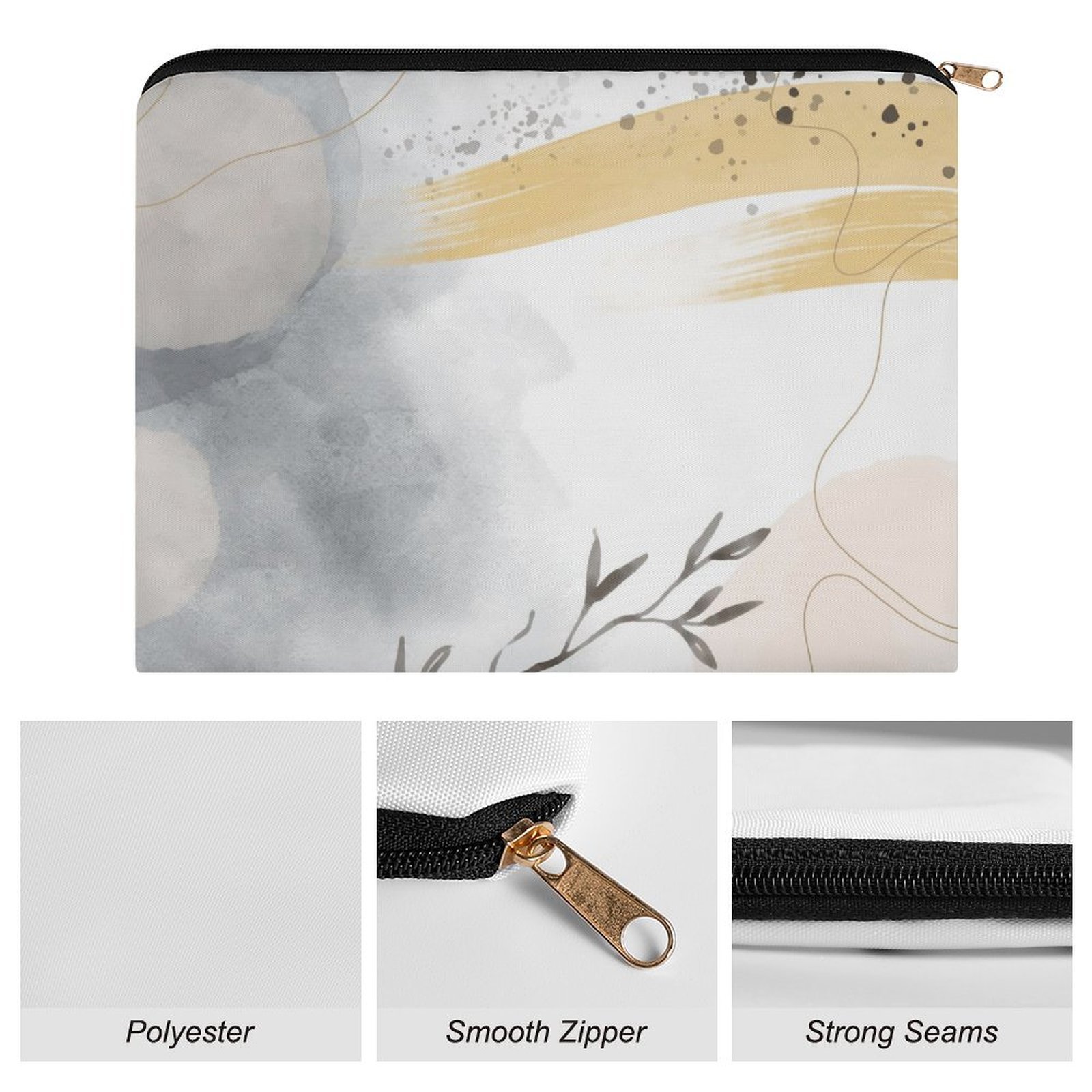 Big pouch floral abstract pattern 8.9"(L) × 6.5"(W) - Image 7