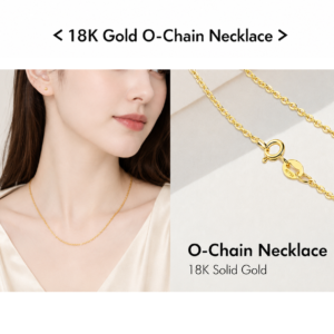 18K Gold Chain Necklace for Women