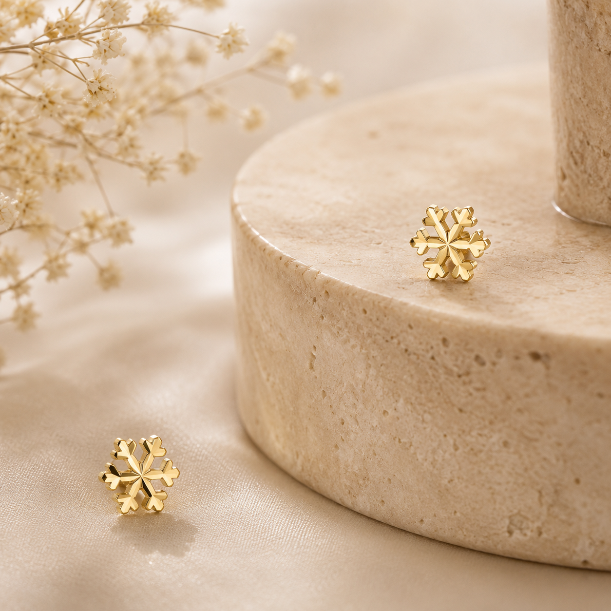 10 pure gold snowflake earrings - Image 4