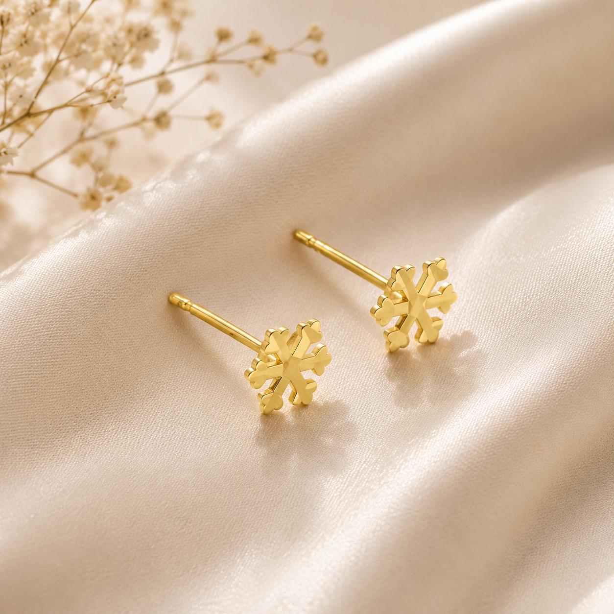 10 pure gold snowflake earrings - Image 6