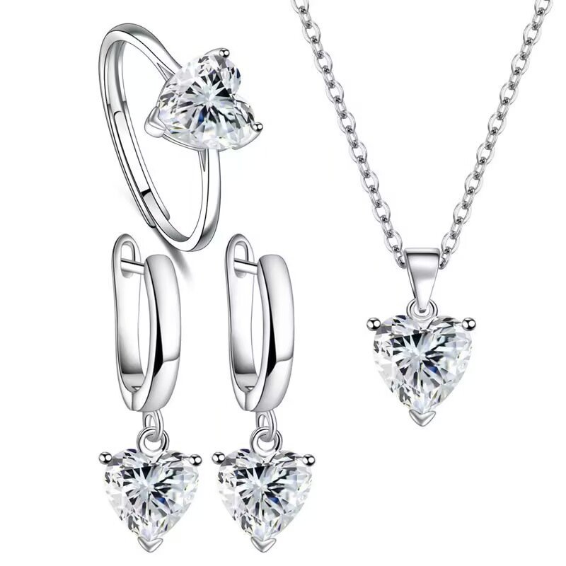 Heart Shaped Zircon Jewelry Set